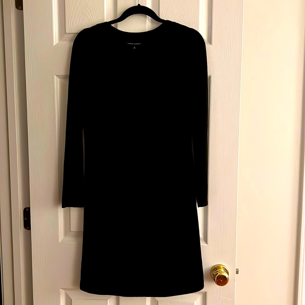 Banana Republic, black casual knee length sweater dress in 100% Merino wool. M